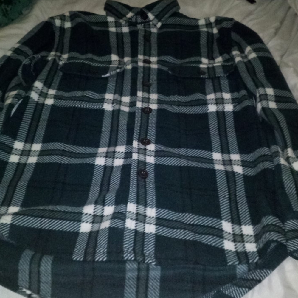 Outdoor life green and white men's shirt jacket
